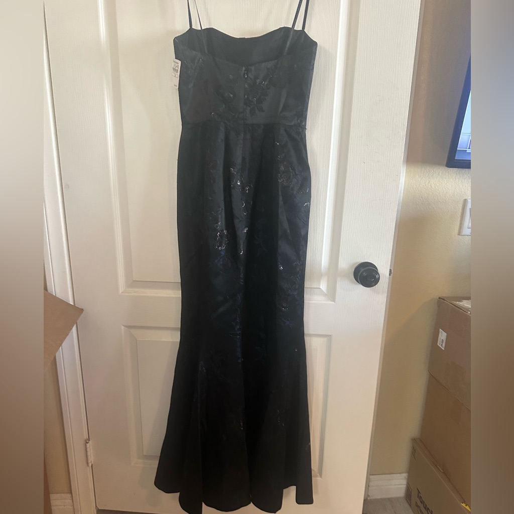 Nwt David Meister Blk W/Blue Sparkly Formal Prom Party New Years Eve Dress